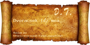 Dvoracsek Tímea névjegykártya